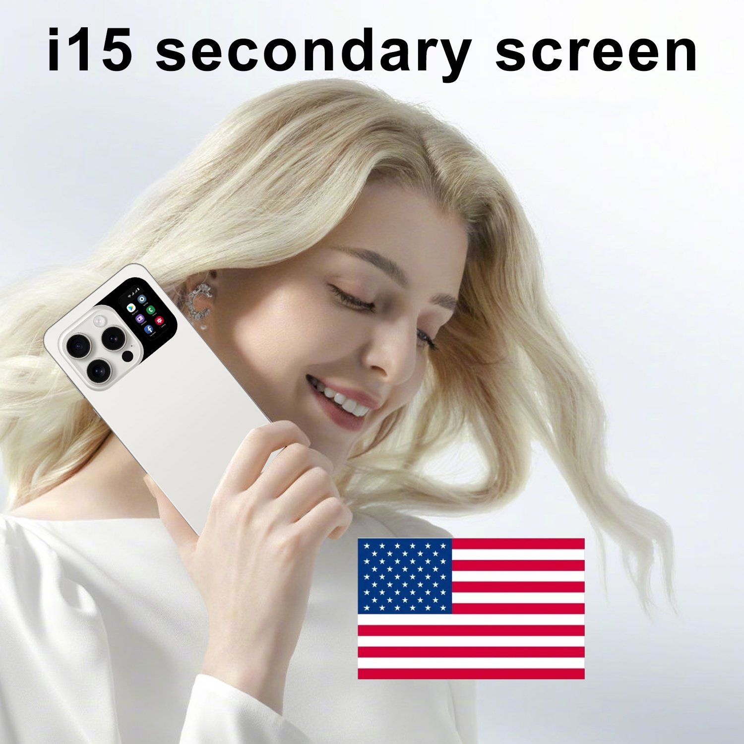America Top Sell Wholesale i15 Secondary Screen Gaming Mobile Phones Big Screen Multi-language 2g 3g Cellular Phones